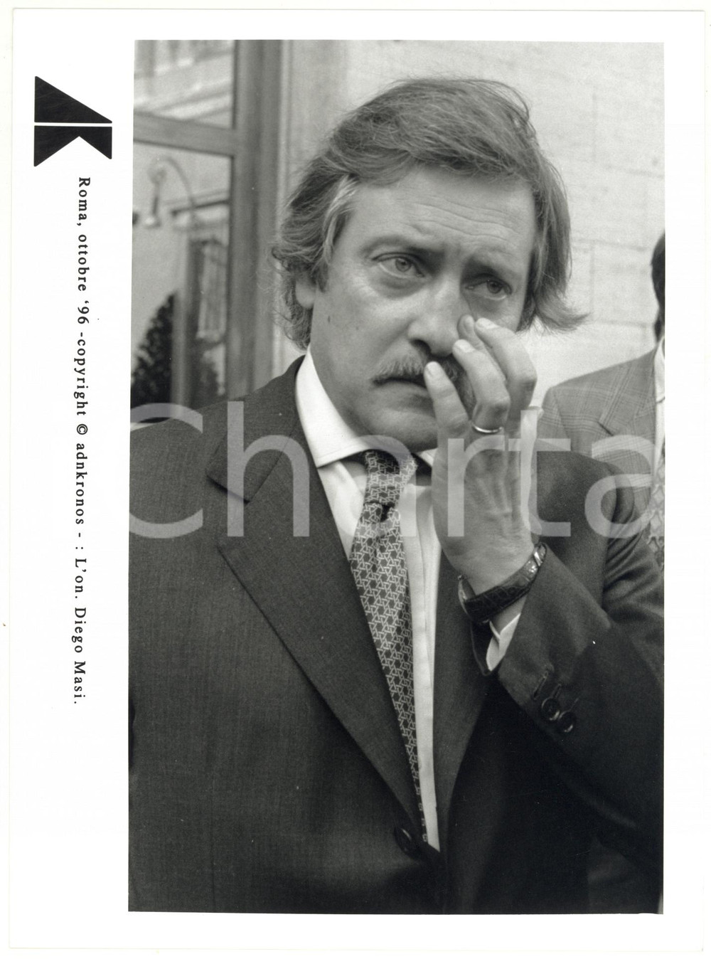 Fotografia d epoca originale 1996 ROMA Ritratto dell onorevole Diego MASI Fotografia 17x24 cm 1