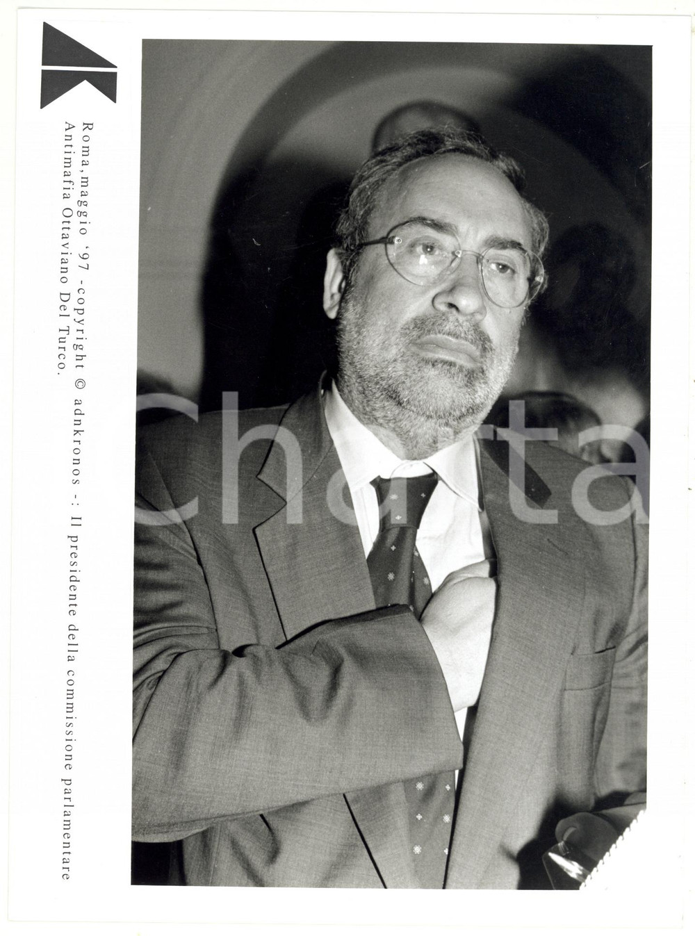 Fotografia d epoca originale 1997 ROMA  ANTIMAFIA Ottaviano DEL TURCO presidente Commissione parlamentare 1