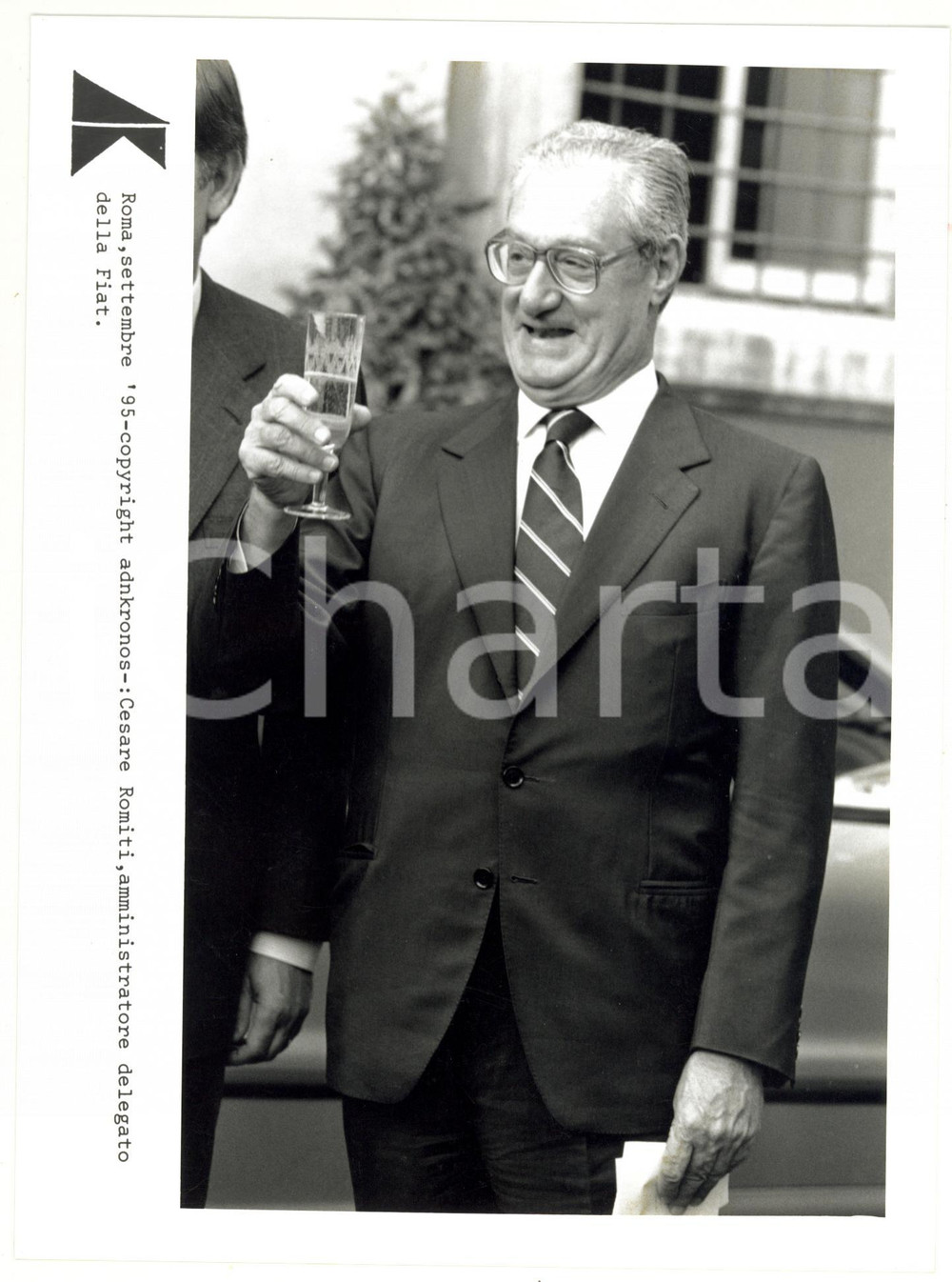 Fotografia d epoca originale 1995 ROMA Brindisi di Cesare ROMITI amministratore delegato FIAT  Foto 17x24 1
