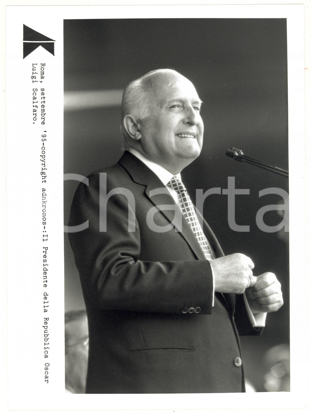 Fotografia d epoca originale 1995 ROMA Discorso di Oscar Luigi SCALFARO presidente della Repubblica Foto 1