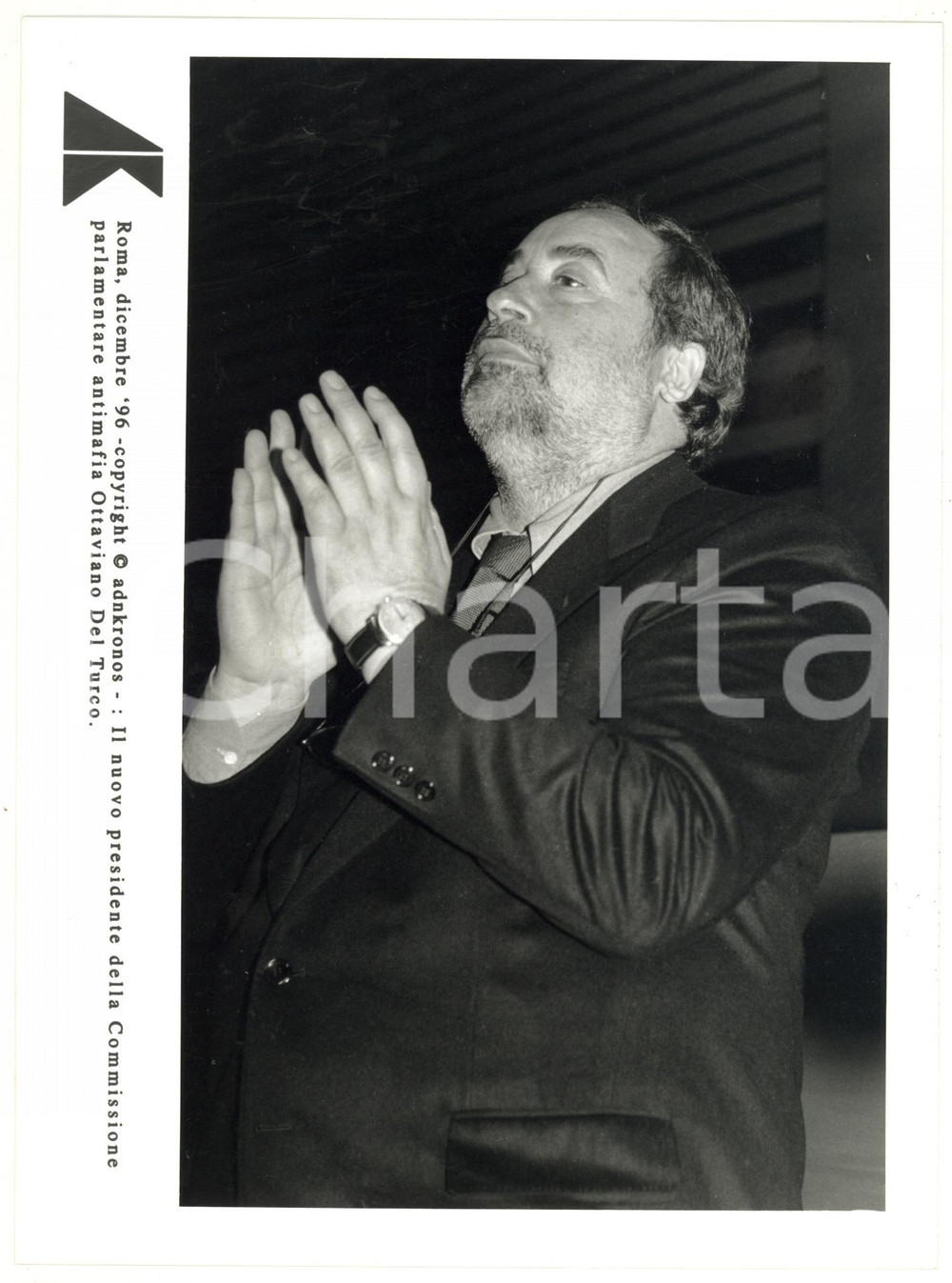 Fotografia d epoca originale 1996 ROMA  ANTIMAFIA  Ottaviano DEL TURCO presidente Commissione parlamentare 1