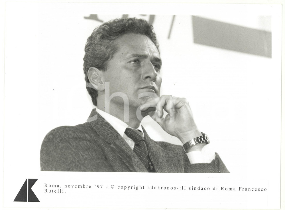 Fotografia d epoca originale 1997 ROMA Francesco RUTELLI  Ritratto del sindaco Foto 24x17 cm 1