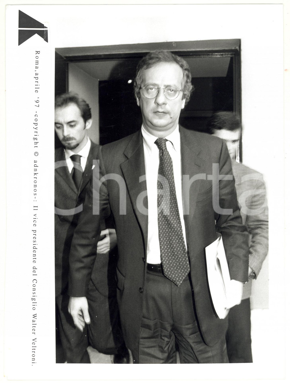 Fotografia d epoca originale 1997 ROMA Walter VELTRONI vice presidente del Consiglio Foto 17x24 cm 1