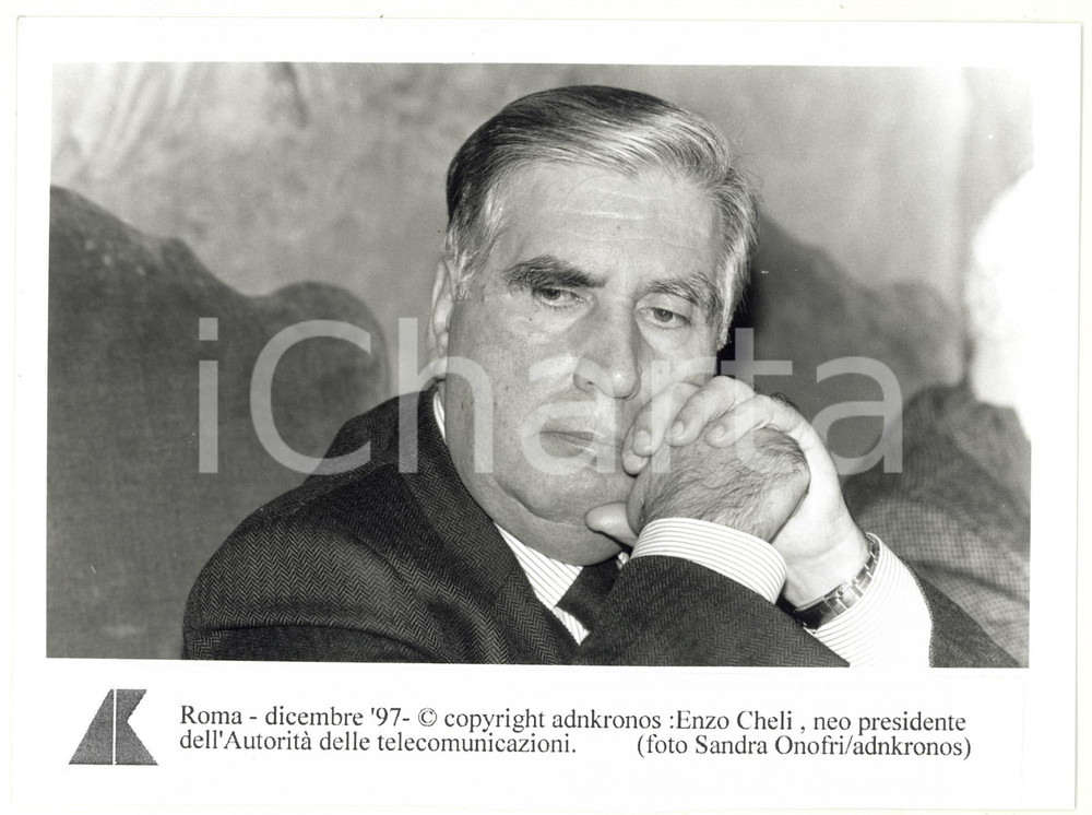 Fotografia d epoca originale 1997 ROMA Ritratto di Enzo CHELI presidente AGCOM  Foto 24x17 cm 1