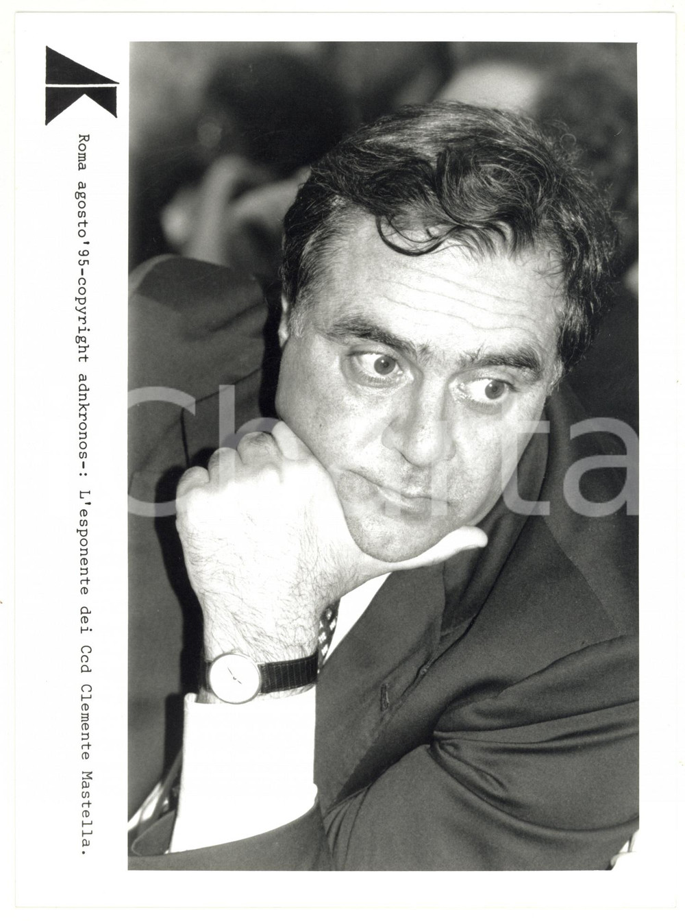 Fotografia d epoca originale 1995 ROMA Clemente MASTELLA esponente Centro Cristiano Democratico CCD Foto 1