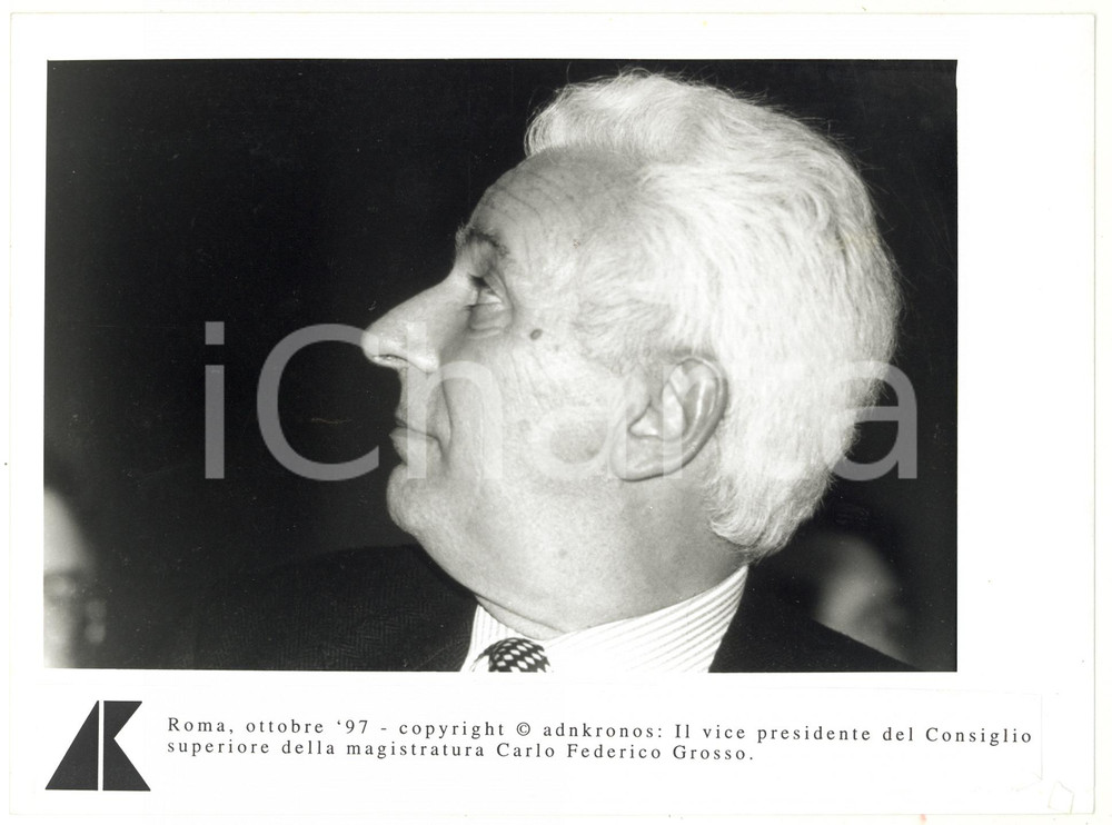 Fotografia d epoca originale 1997 ROMA Carlo Federico GROSSO vicepresidente Consiglio della Magistratura 1