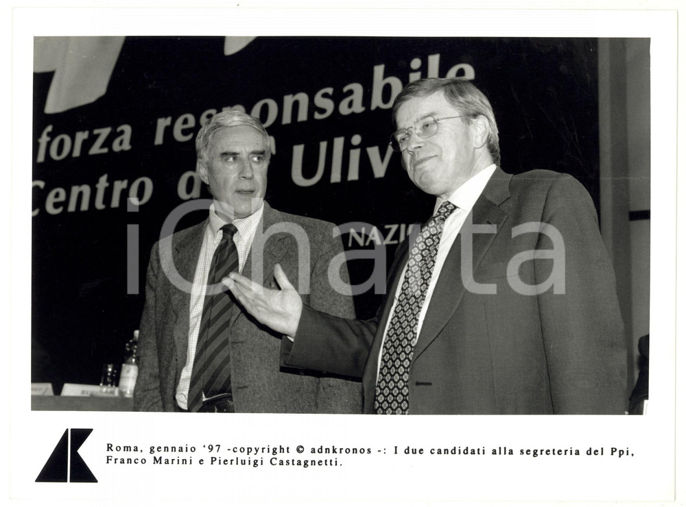 Fotografia d epoca originale 1997 ROMA Franco MARINI e Pierluigi CASTAGNETTI candidati PPI  Foto 24x17 1