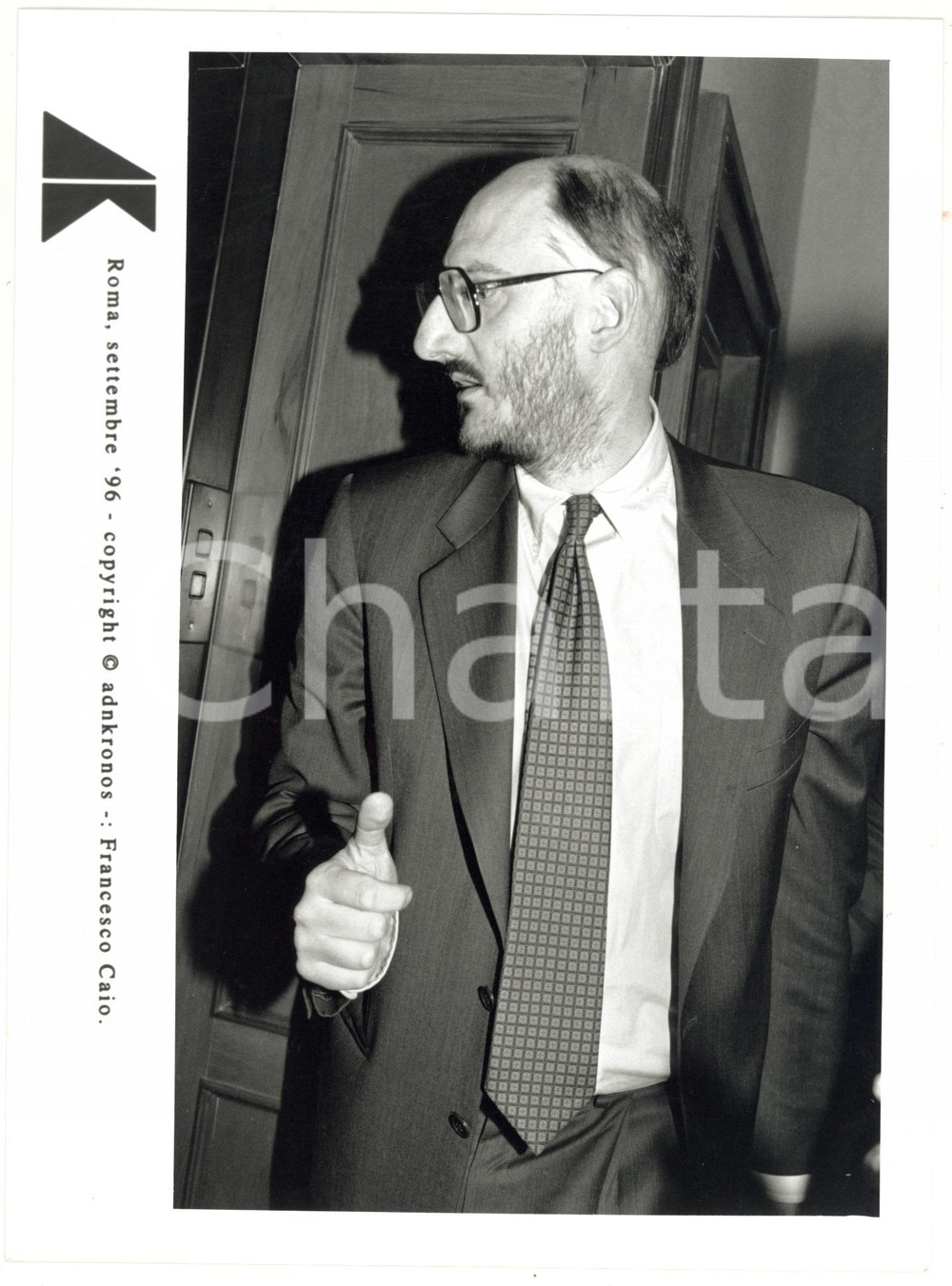 Fotografia d epoca originale 1996 ROMA  Ritratto di Francesco CAIO  Fotografia 17x24 cm 1