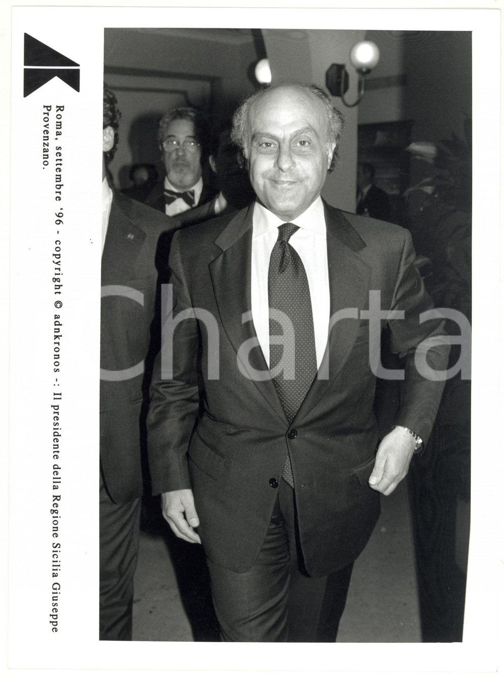 Fotografia d epoca originale 1996 ROMA Giuseppe PROVENZANO presidente della Regione Sicilia  Foto 17x24 cm 1