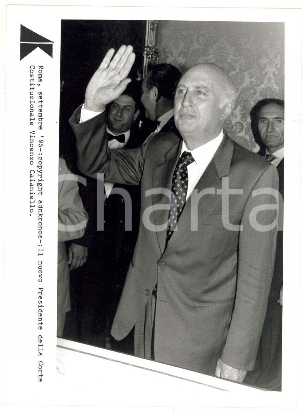 Fotografia d epoca originale 1995 ROMA Vincenzo CAIANIELLO presidente della Corte costituzionale  Foto 17x24 1