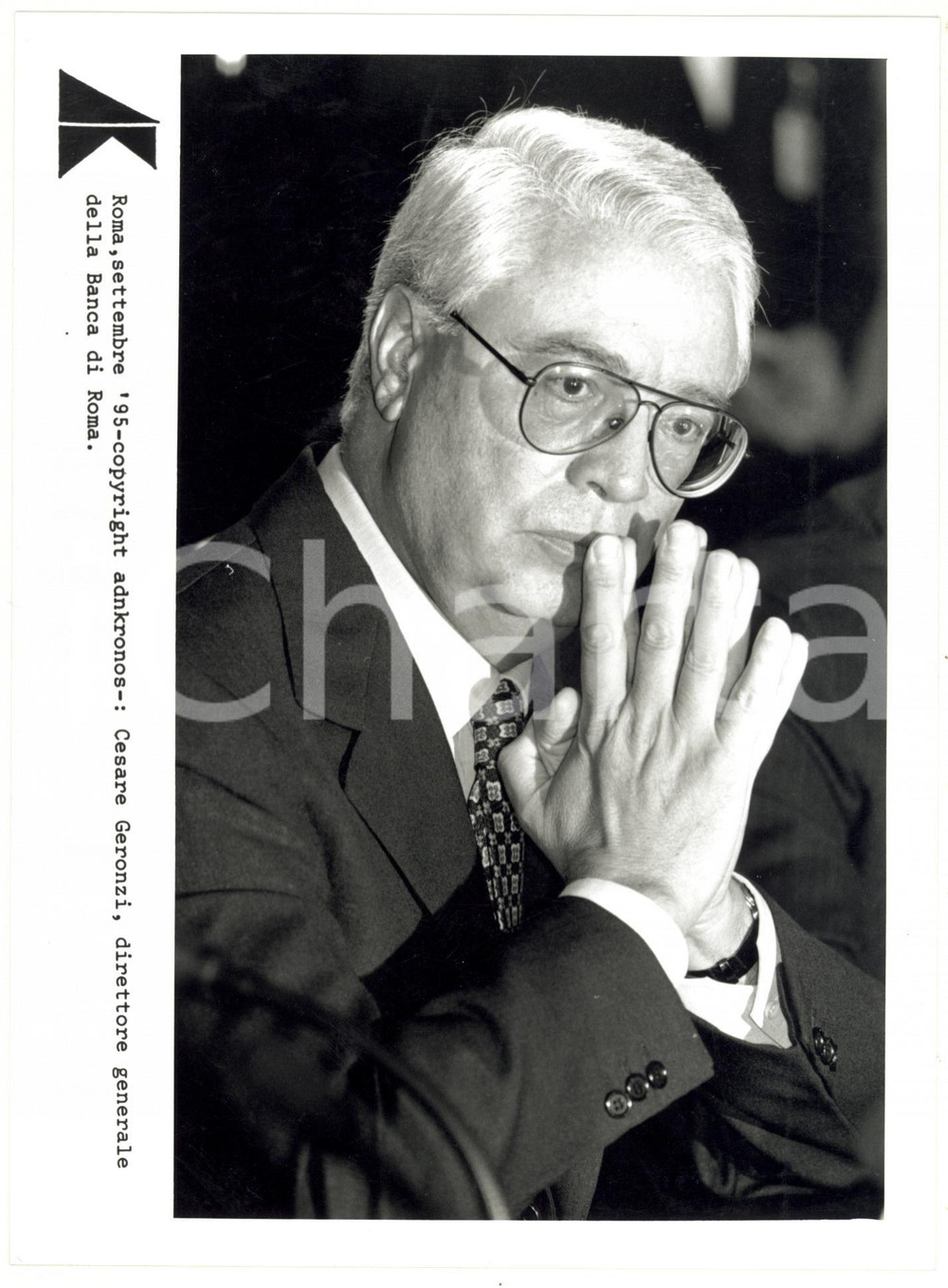 1995 ROMA Ritratto di Cesare GERONZI direttore della Banca di Roma - Foto 17x24