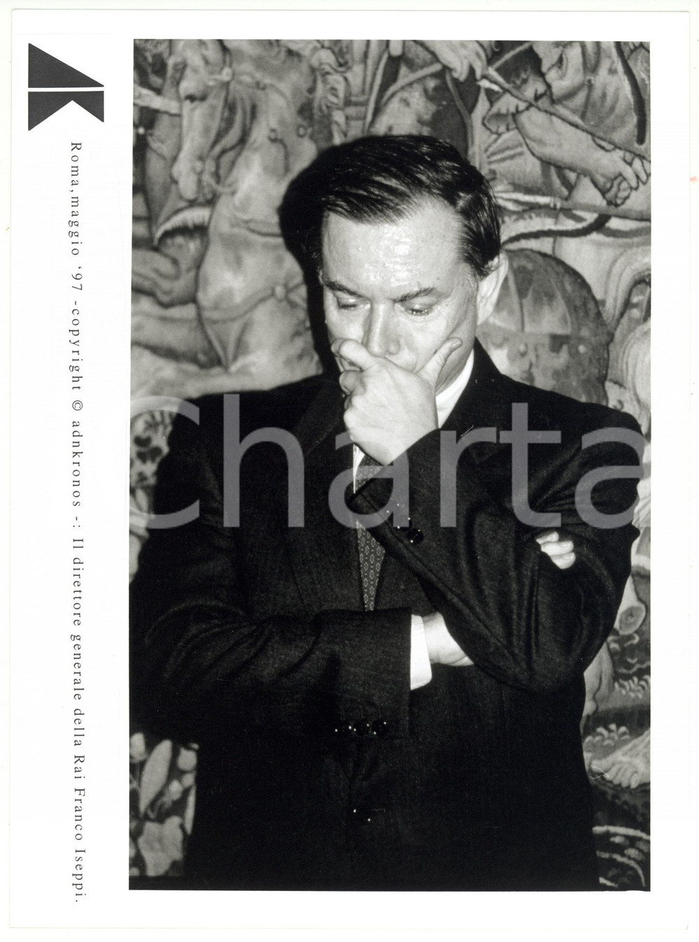 Fotografia d epoca originale 1997 ROMA Franco ISEPPI direttore generale RAI  Fotografia 17x24 cm 1