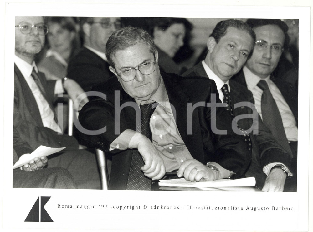Fotografia d epoca originale 1997 ROMA Ritratto del costituzionalista Augusto BARBERA  Foto 24x17 cm 1