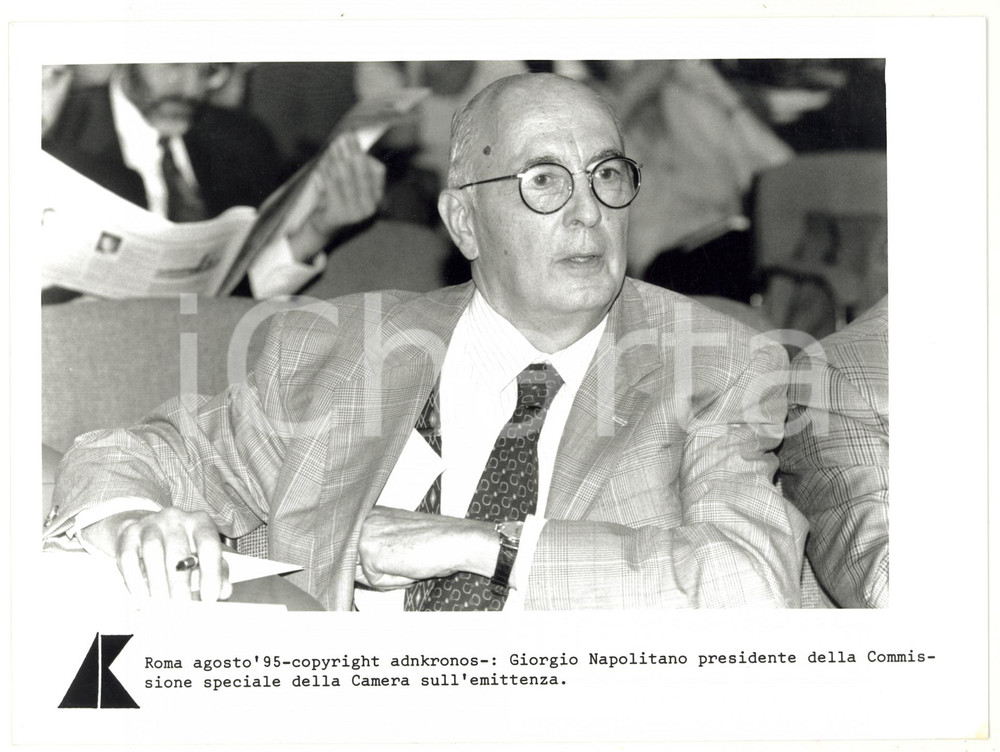 Fotografia d epoca originale 1995 ROMA Ritratto di Giorgio NAPOLITANO  Foto 24x17 cm 1