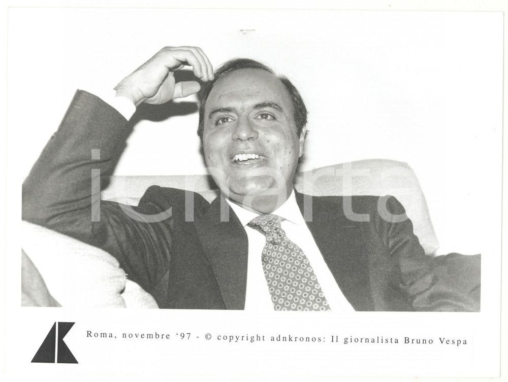Fotografia d epoca originale 1997 ROMA Ritratto del giornalista Bruno VESPA  Foto 24x17 cm 1