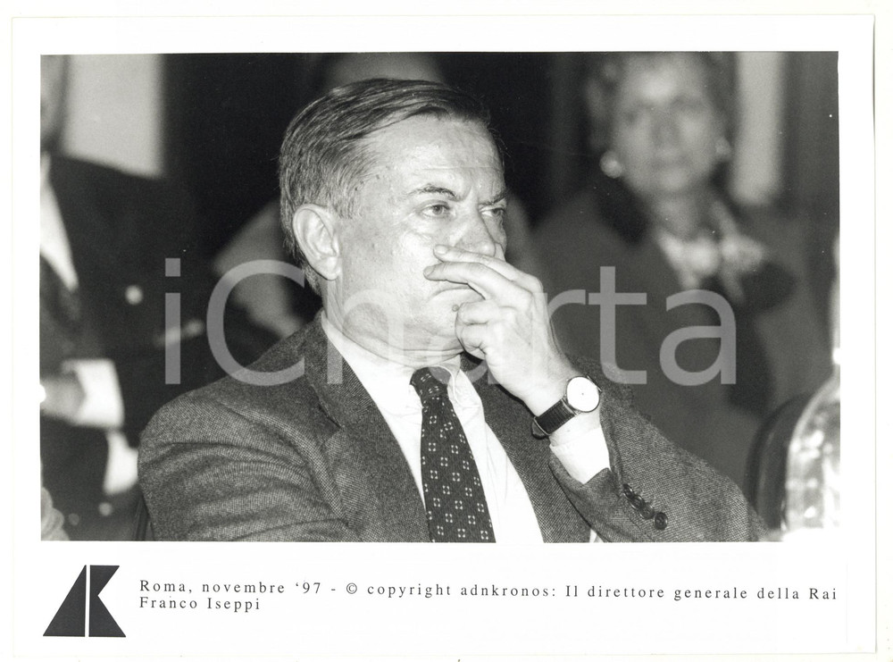 Fotografia d epoca originale 1997 ROMA Franco ISEPPI direttore generale RAI  Fotografia 24x17 cm 1