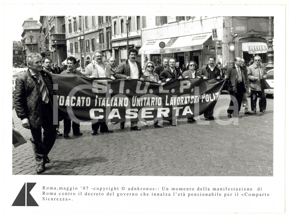 Fotografia d epoca originale 1997 ROMA Manifestazione del Comparto Sicurezza  Sindacato SIULP di Caserta 1