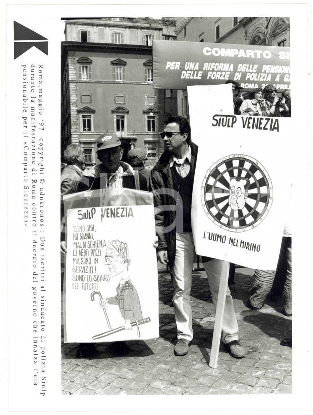 Fotografia d epoca originale 1997 ROMA Manifestazioni Comparto Sicurezza  Sindacalisti di Polizia SIULP 1