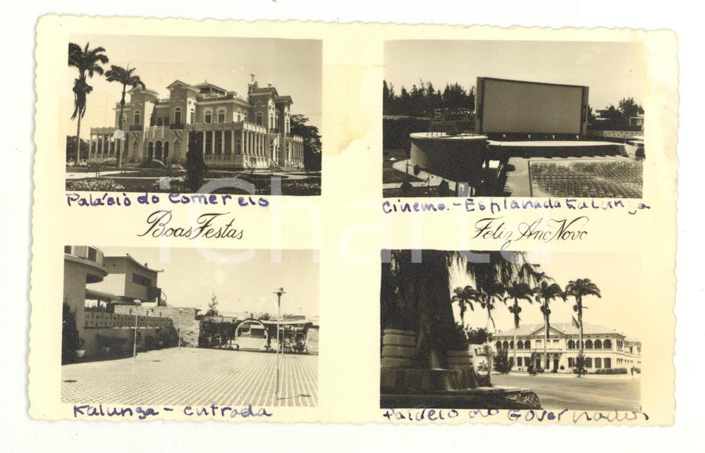 Cartolina originale da collezione 1970 ca BENGUELA ANGOLA Vedutine con Cine KALUNGA  VINTAGE Postcard FP NV 1