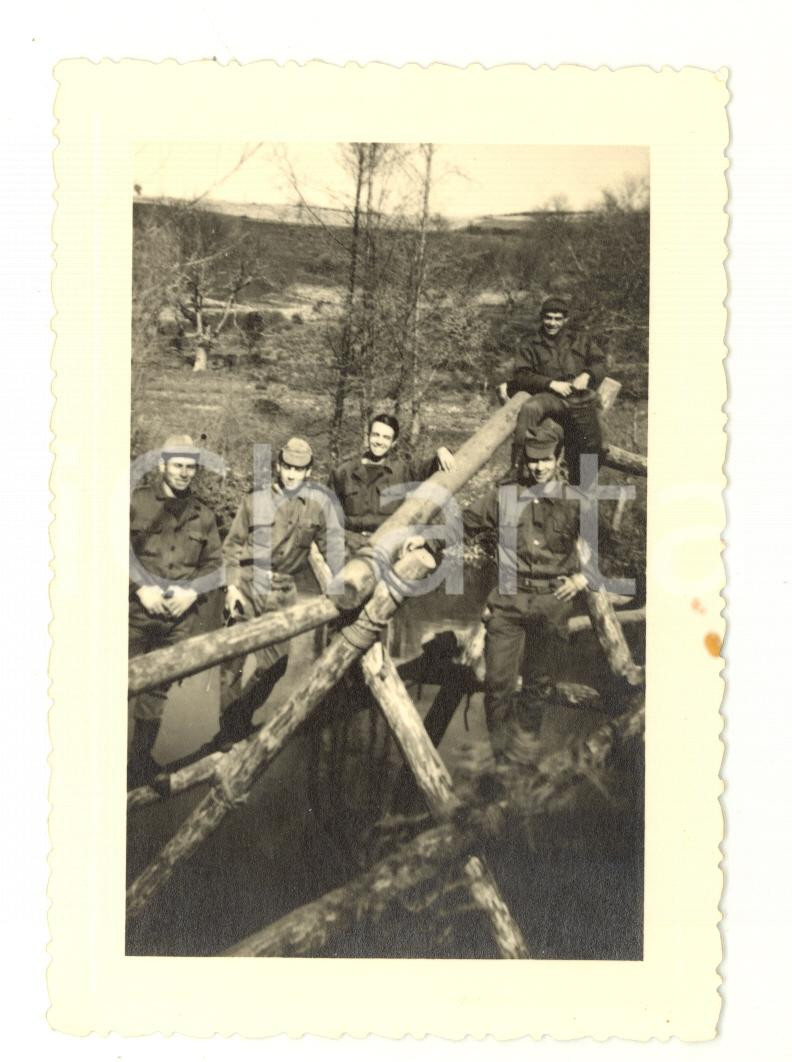 Fotografia d epoca originale 1955 ca BRAGANÃ‡A PORTUGAL Miliziani di un battaglione  Foto VINTAGE 8x12 cm 1