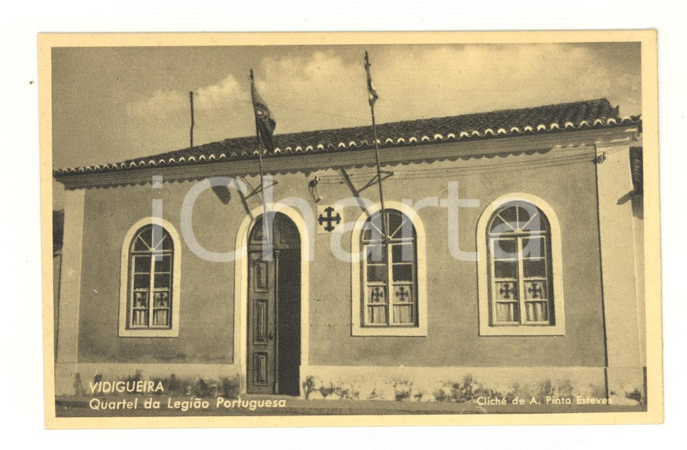 Cartolina originale da collezione 1950 ca VIDIGUERA PORTUGAL Quartel da LegiÃ£o Portuguesa  Vintage postcard FP 1