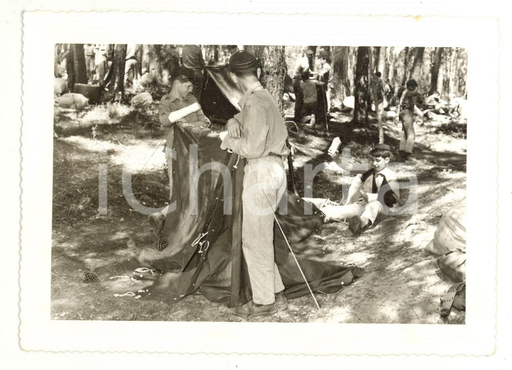 Fotografia d epoca originale 1970 ca AREA DI LISBONA Campeggio per bambini con menomazioni Foto 18x13 cm 1