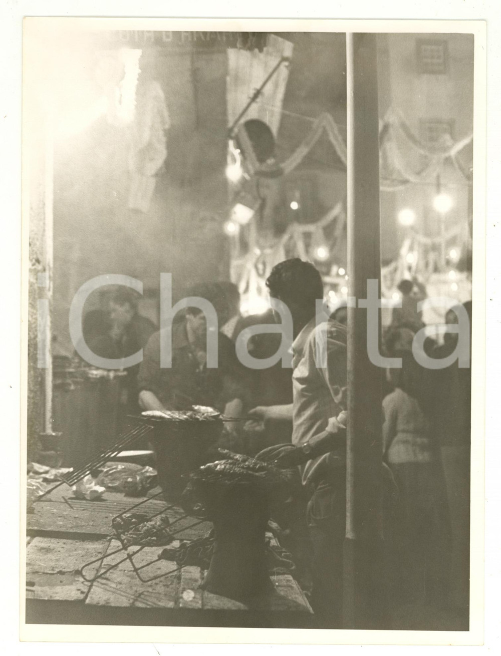 Fotografia d epoca originale 1978 LISBOA Festa dei Santos Populares  Grigliata all aperto  Foto 18x24 1