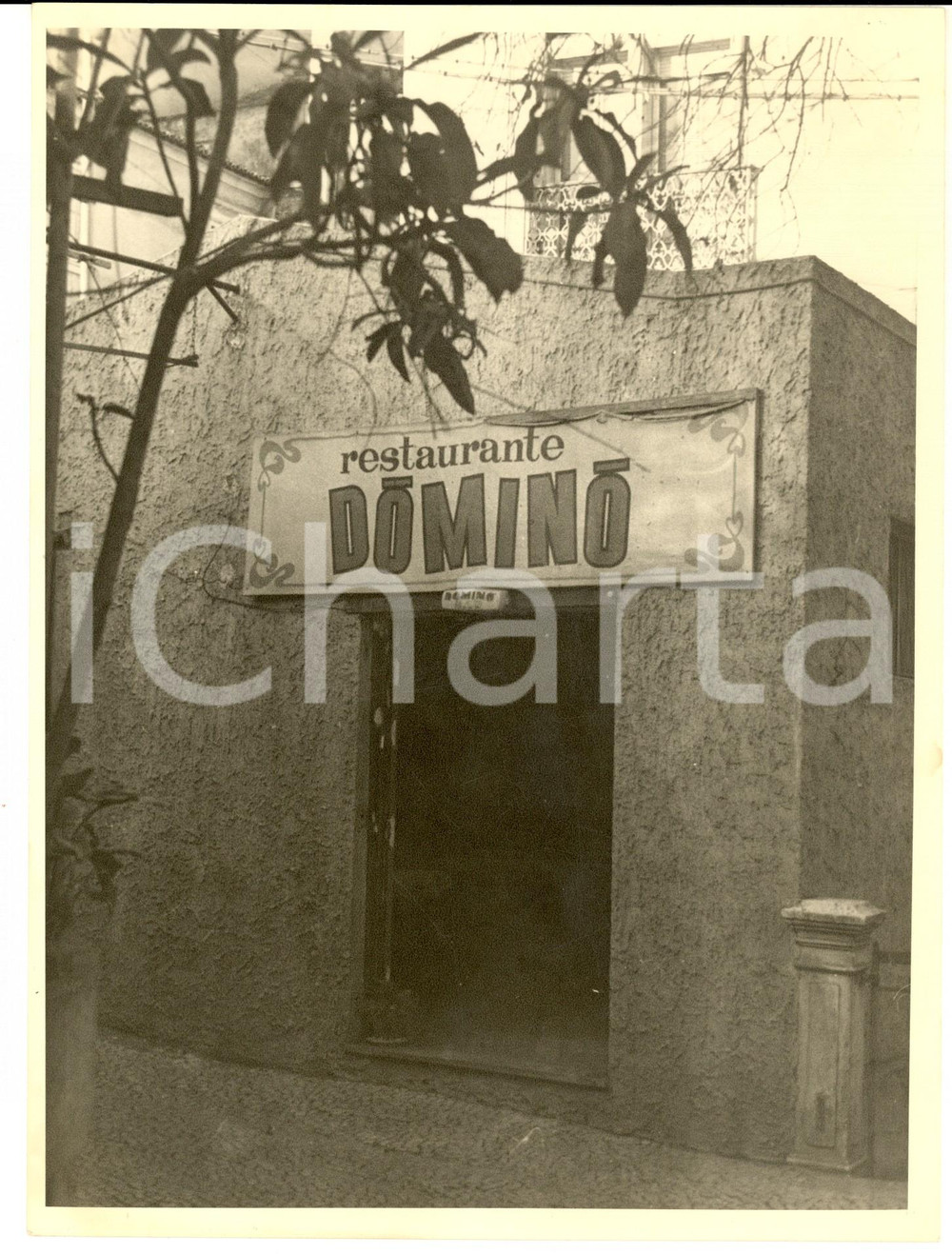 Fotografia d epoca originale 1970 ca LISBONA VINTAGE Restaurante DOMINO  Ingresso Foto ARTISTICA 18x24 1