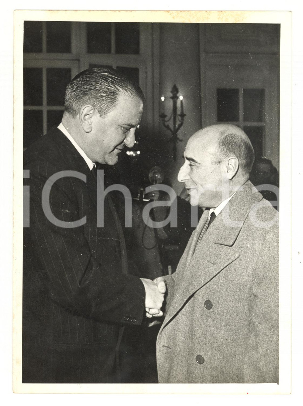 Fotografia d epoca originale 1960 ca LISBONA Incontro tra ministri Marcello MATHIAS e Fernando CASTIELLA Foto 1