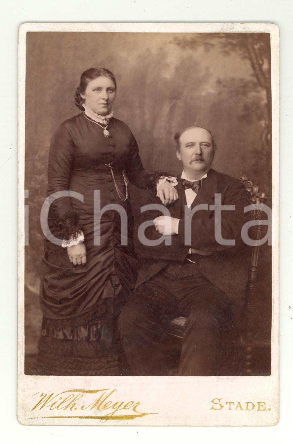Fotografia d epoca originale 1900 ca STADE GERMANY Ritratto dei coniugi KÃ–SER Foto Wilhelm MEYER 1