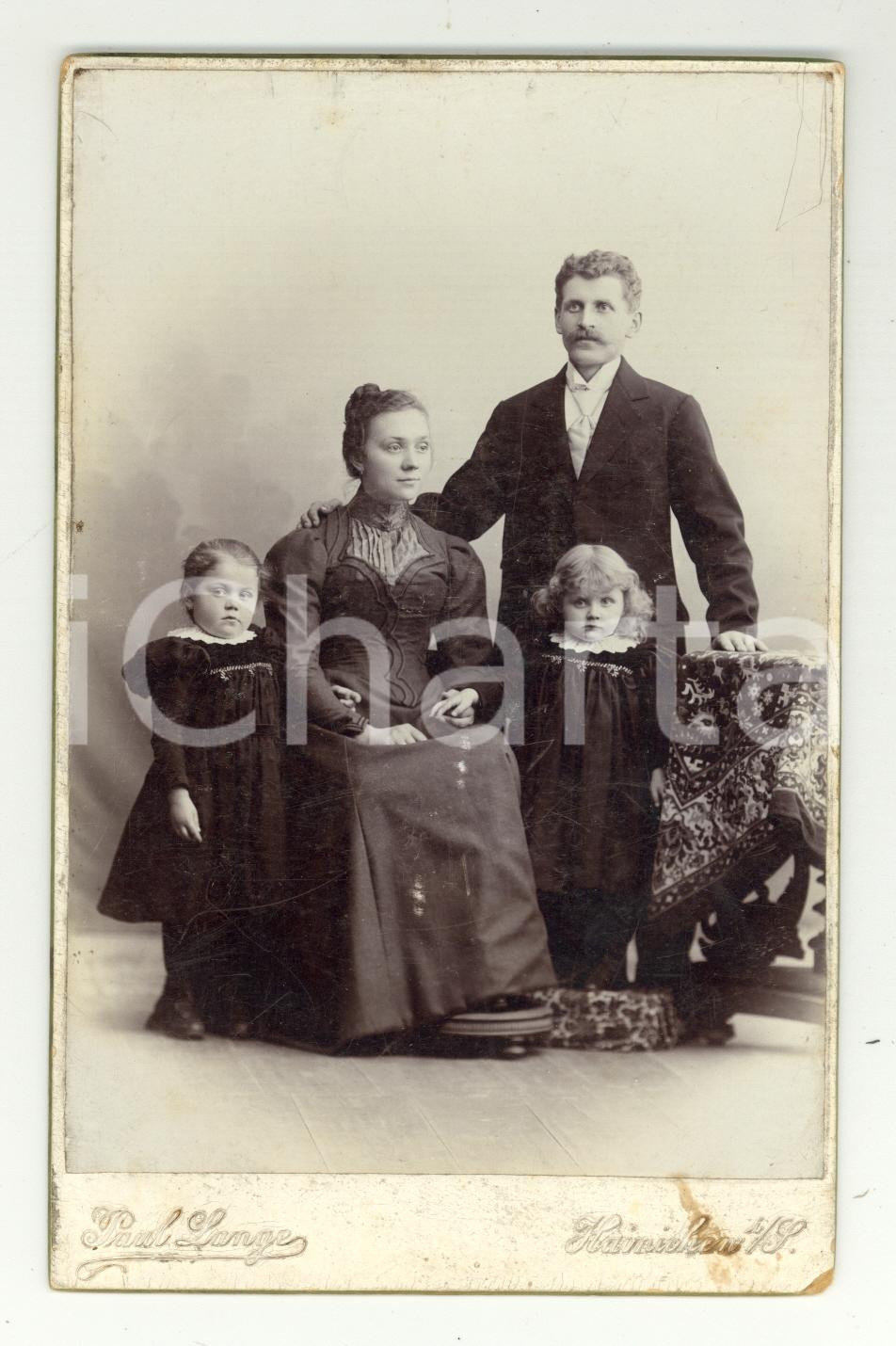 Fotografia d epoca originale 1910 ca HAINICHEN Ritratto di Concordia KAMPRAD in famiglia Foto Paul LANGE 1