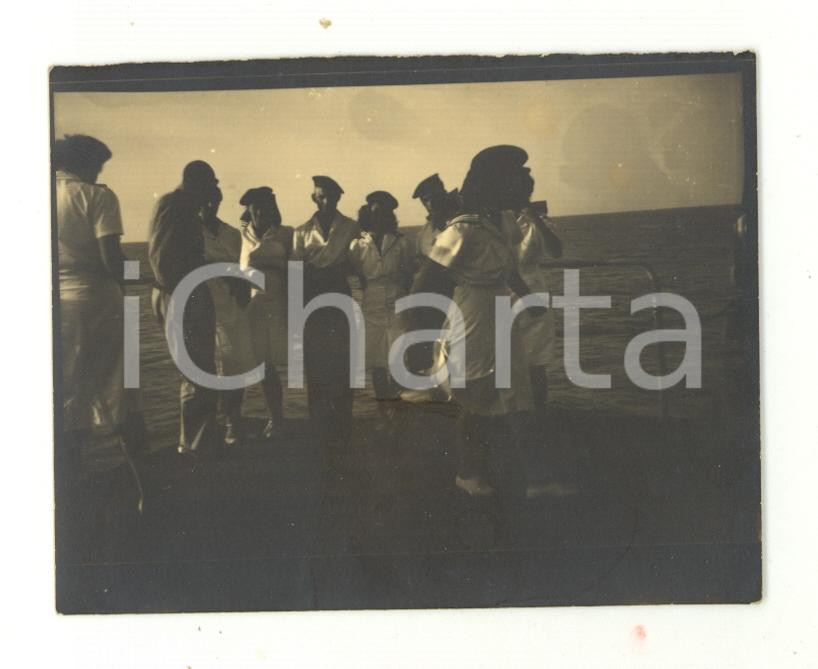 Fotografia d epoca originale 1940 ca ANGOLA Marinai portoghesi in navigazione  Foto VINTAGE 9x7 cm 1
