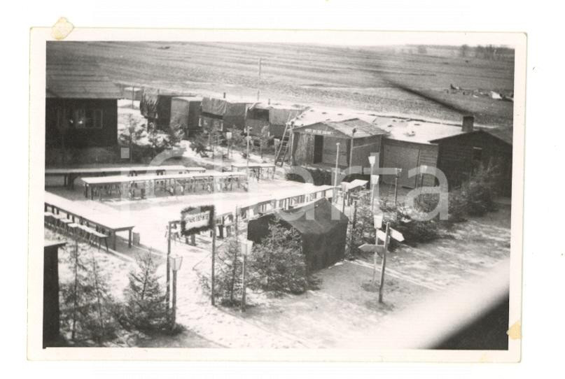 Fotografia d epoca originale 1940 ca WW2 FRONTE ORIENTALE Accampamento militare nella neve  Foto 9x6 cm 1