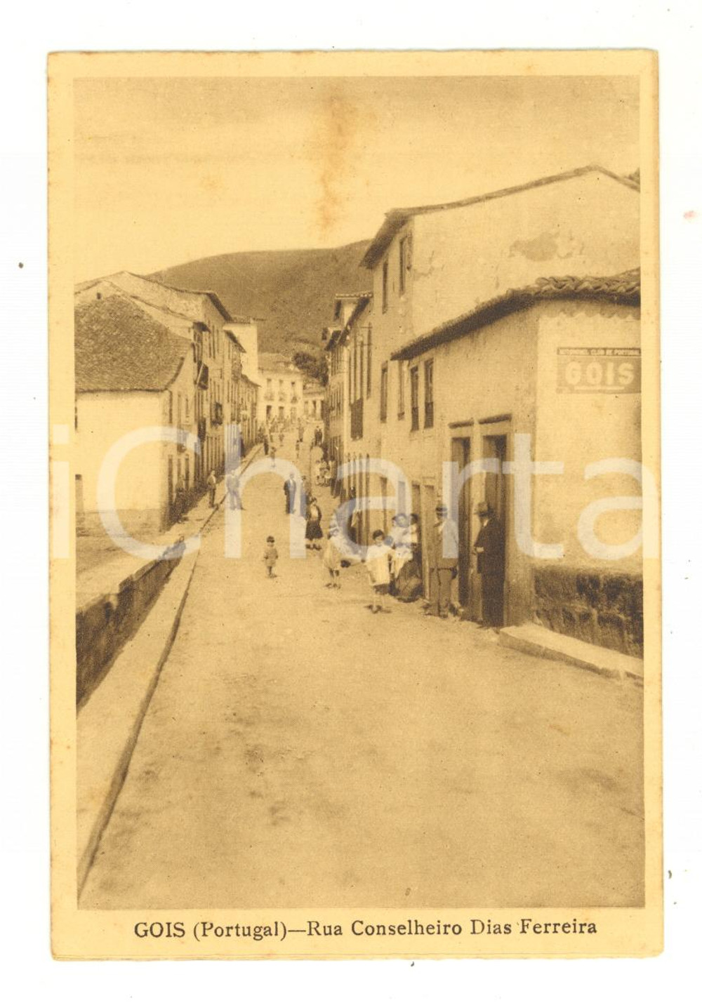 Cartolina originale da collezione 1950 ca GOIS PORTUGAL Rua Conselheiro Dias Ferreira  Postcard FP NV 1