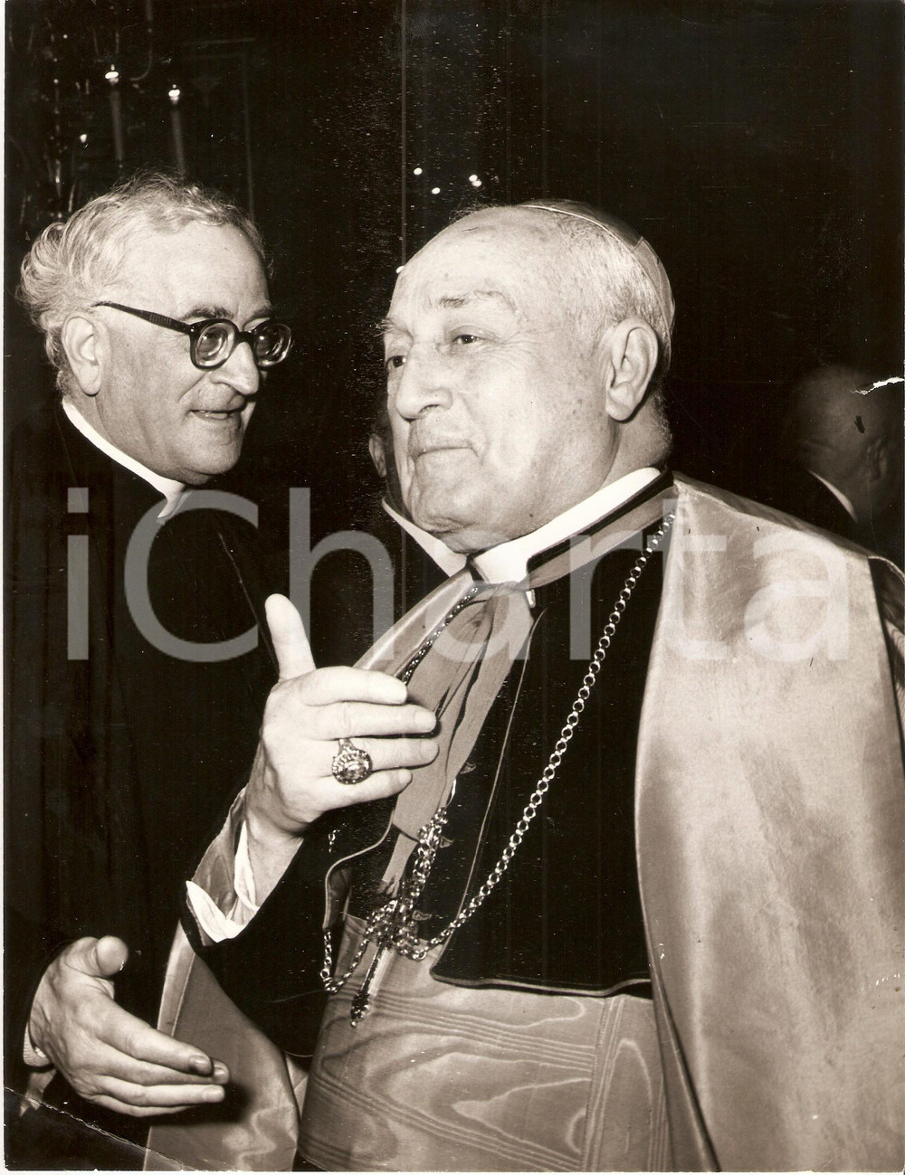 Fotografia d epoca originale 1955 ca ROMA Monsignor Pietro BARBIERI e Cardinale Benedetto ALOISI MASELLA Foto 1