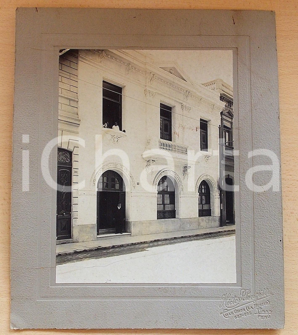 Fotografia d epoca originale 1910 ca LIMA PERÙ Architettura coloniale  Edificio storico Foto PONZETTI 25x30 1