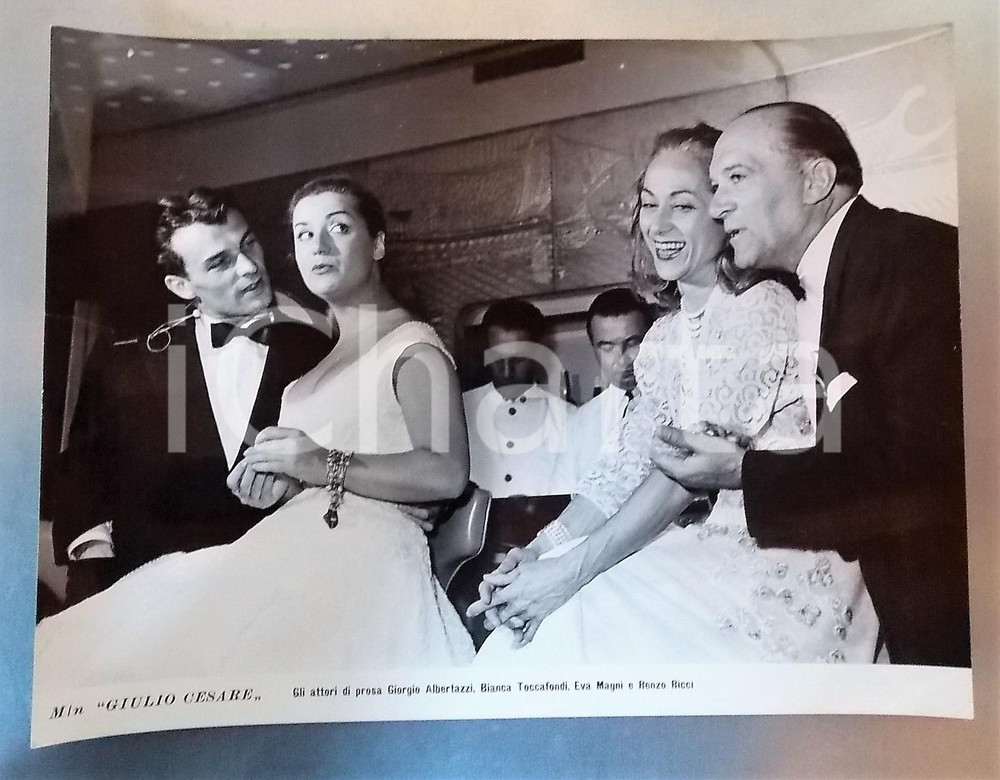 Fotografia d epoca originale 1950 ca M/N GIULIO CESARE Giorgio ALBERTAZZI Bianca TOCCAFONDI Eva MAGNI 40x30 1