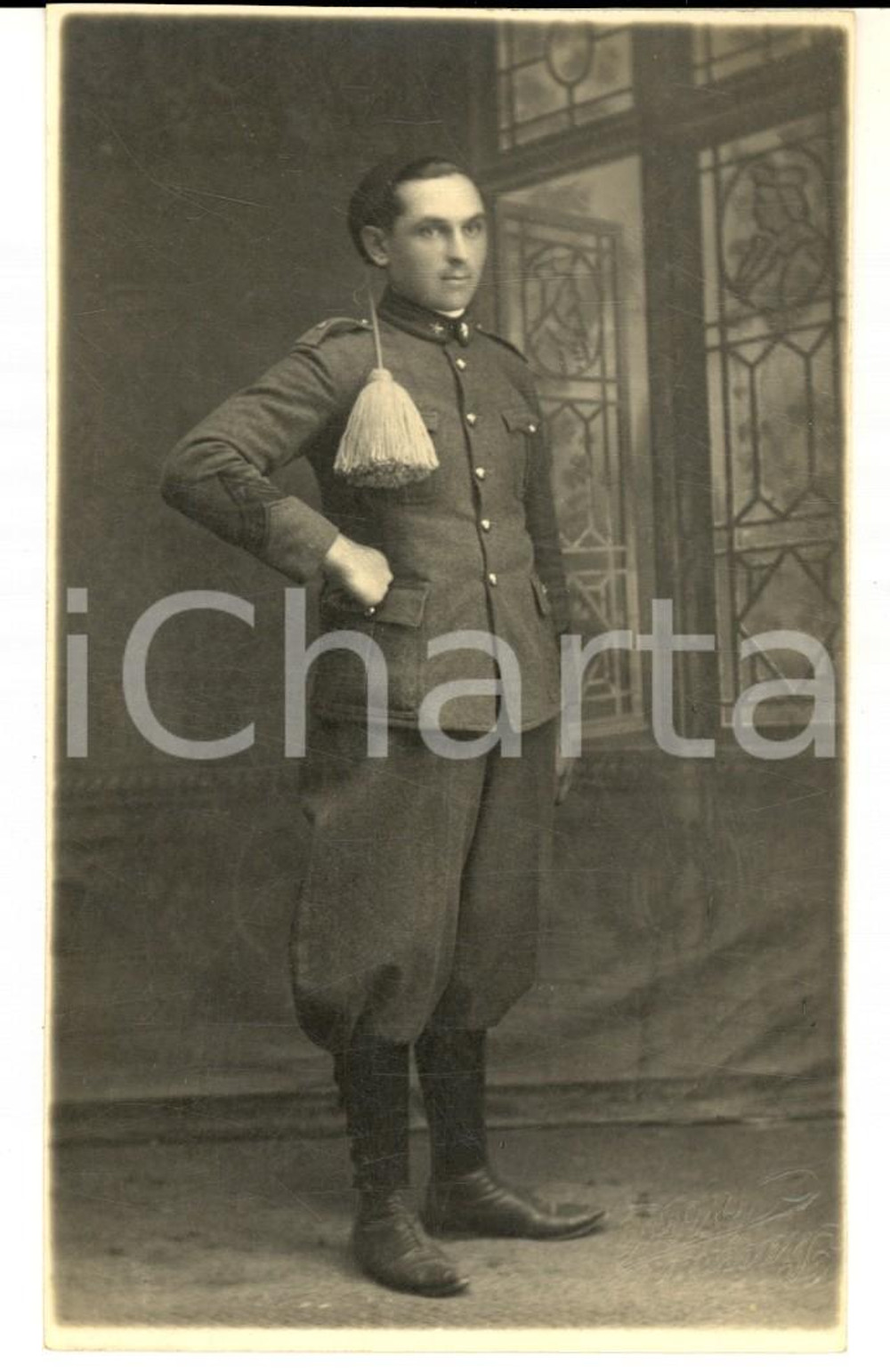 1925 ca LIVORNO REGIO ESERCITO Bersagliere con il fez *Foto PIACENTINI 1  Fotografia d'epoca, in formato cartolina postale.CONDIZIONI: G     originale e autentica 1