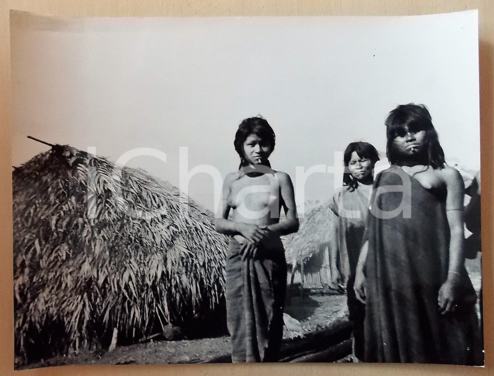 Fotografia d epoca originale 1950 ca M/N MARCO POLO Donne indigene  Foto ARTISTICA 40x30 cm 1