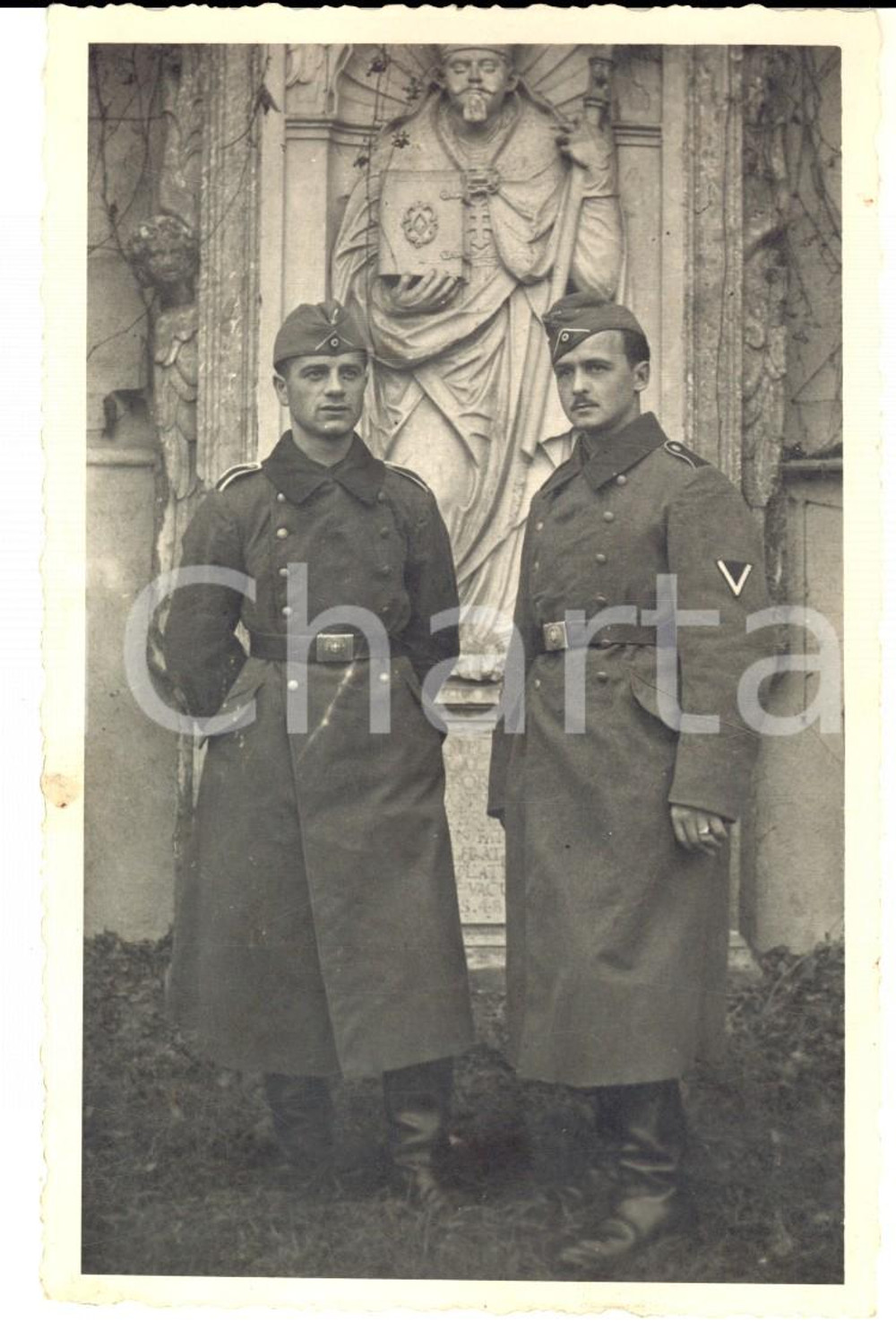 1940 HOMS (LIBIA) Ritratto di ufficiali in un sito archeologico - Foto cartolina