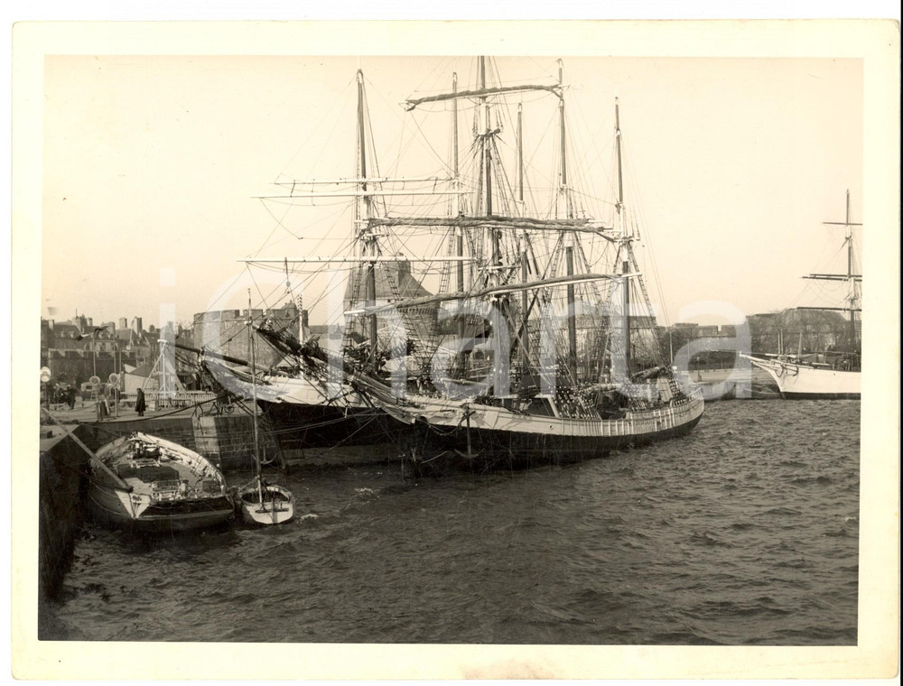 Fotografia d epoca originale 1940 ca SAINTMALO F Velieri ormeggiati in porto  Foto ARTISTICA 24x18 cm 1