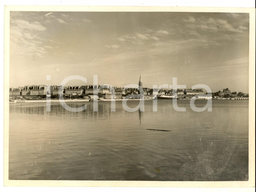 Fotografia d epoca originale 1940 ca SAINTMALO F Veduta panoramica del porto  Foto ARTISTICA 24x18 cm 1
