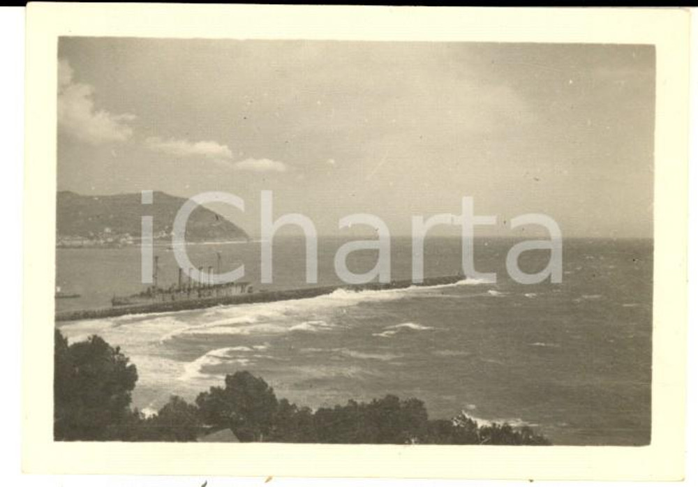 Fotografia d epoca originale Maggio 1921 PORTO MAURIZIO Veduta con piroscafo in navigazione Foto VINTAGE 8x6 1