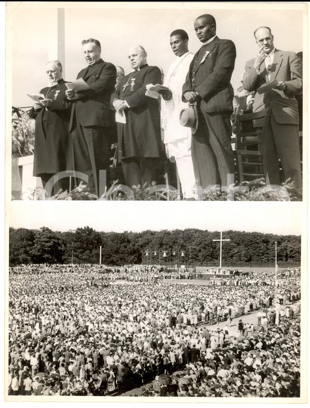 Fotografia d epoca originale 1952 HANNOVER Eilenriedestadion  Tagung Lutherischen Weltbundes  Photo 18x24 1
