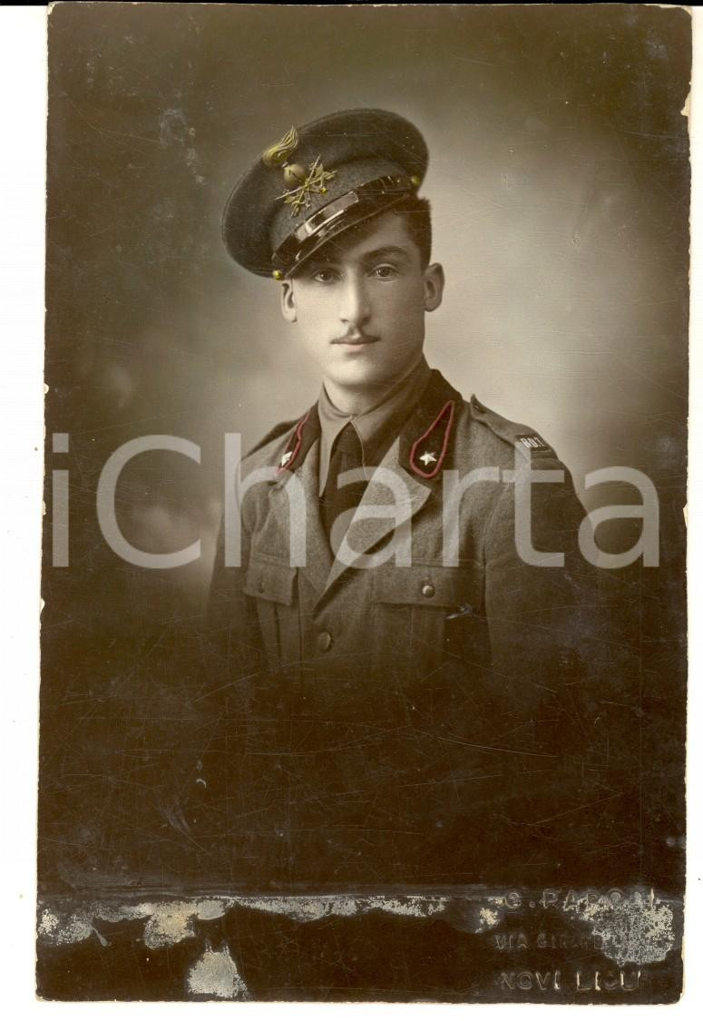 Fotografia d epoca originale 1945 ca NOVI LIGURE Ritratto di ufficiale GENIO TELEGRAFISTI 1° rgt Foto PARODI 1
