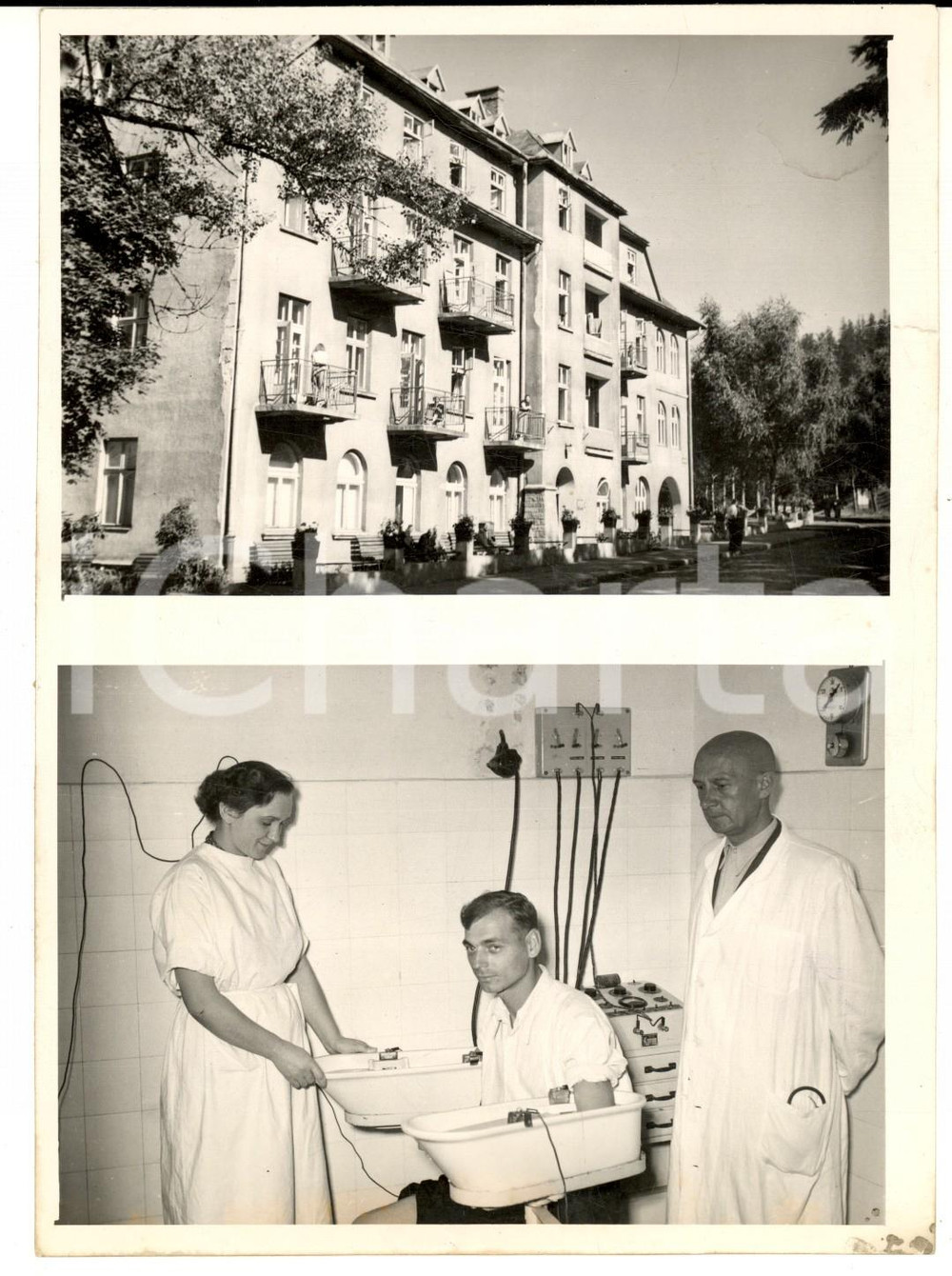 Fotografia d epoca originale 1950 ca VARSAVIA POLAND Vedute di una clinica  Foto RSW PRASA 13x18 cm 1
