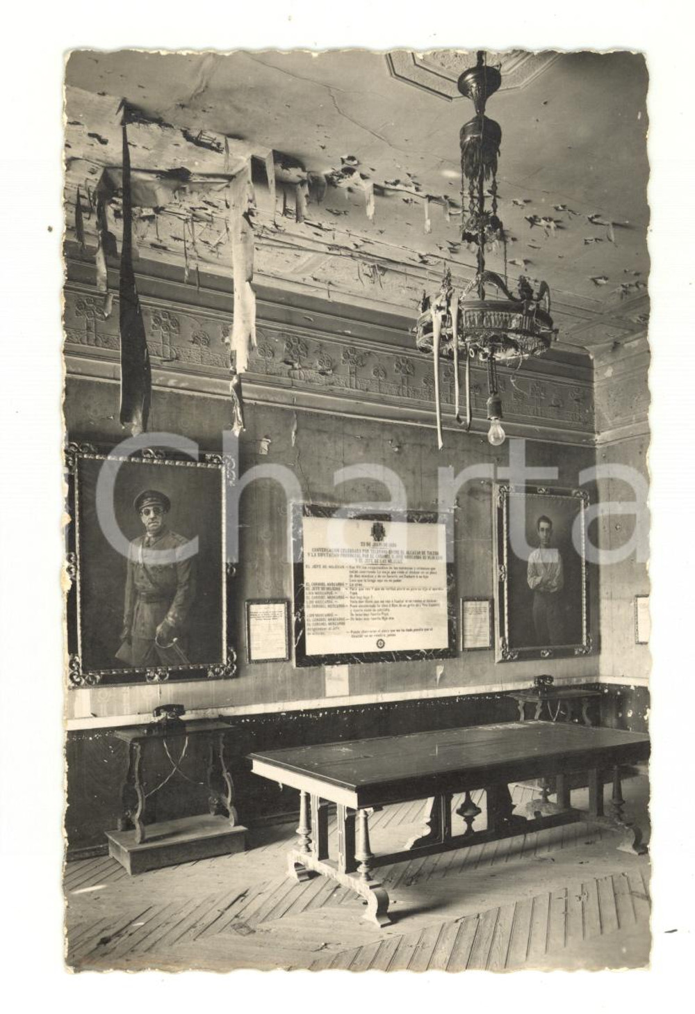 Cartolina originale da collezione 1950 ca ALCAZAR TOLEDO Targa conversazione Coronel Moscardo  Foto seriale FP 1