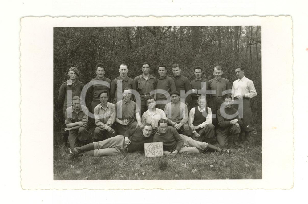 Fotografia d epoca originale 1941 WW2 GERMANY Logistic Regiment  Le Kommando 434  Photo postcard 1
