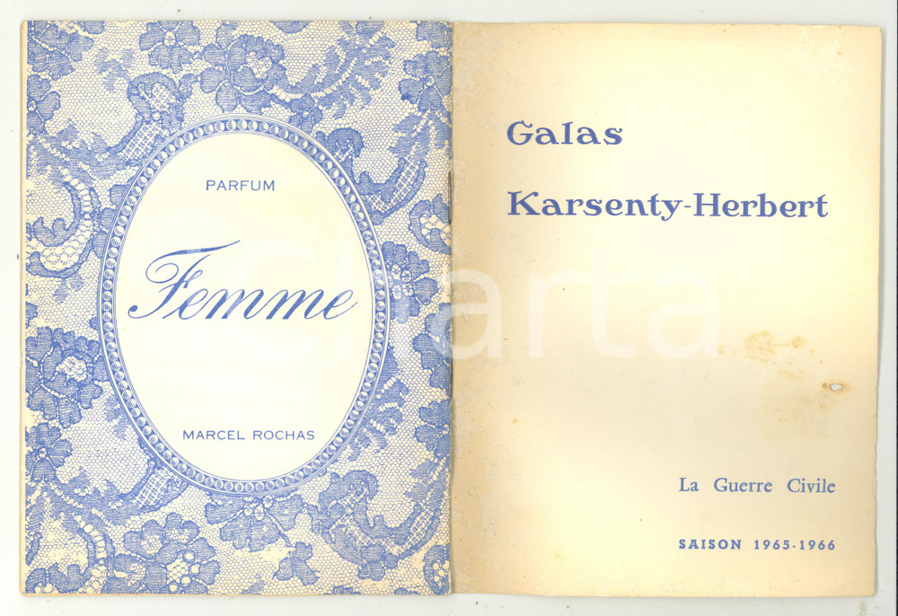 Materiale pubblicitario d’epoca 19651966 PARIS THEATRE Henry de Montherlant  La guerre civile  Programma 1