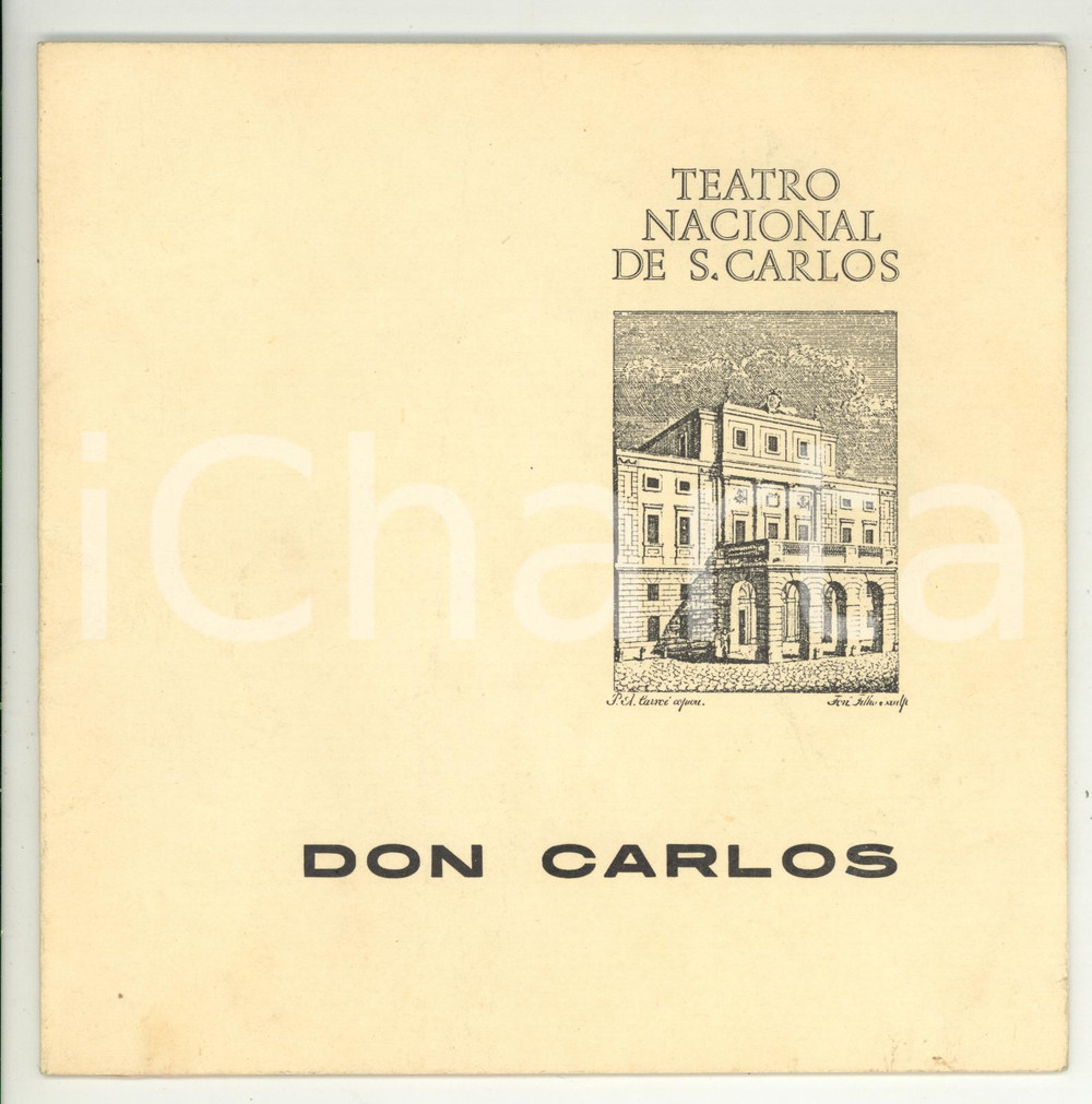 Materiale pubblicitario d’epoca 1977 LISBOA Teatro Nacional de SÃ£o Carlos  Programma Don Carlos Verdi  24 pp. 1